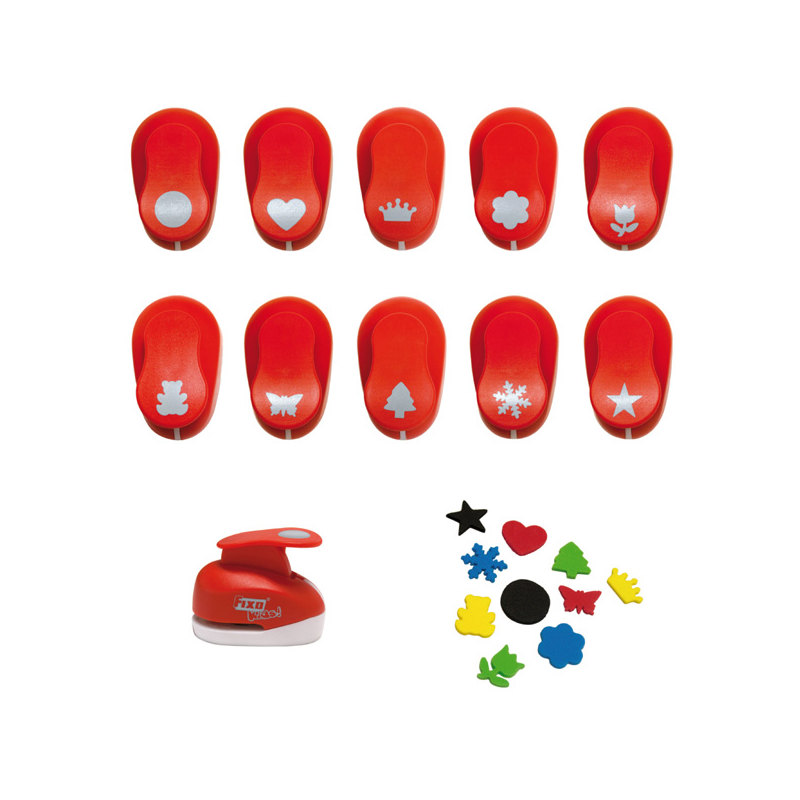Perforadora Especial Goma EVA con Forma de Oso Rojo Fixo Kids 38851 Tamaño Pequeño 1,6cm 