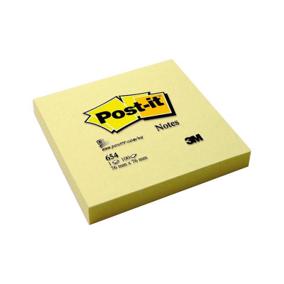 Bloc de notas adhesivas amarillo Post-it 654