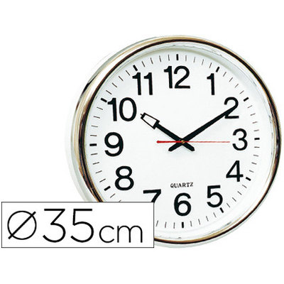 Reloj de pared plástico oficina redondo 35 cm KF15591