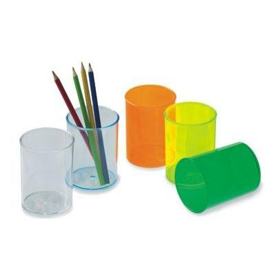 Cubilete portalápices de plástico fluorescente Faibo 205-20