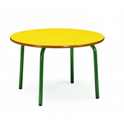 Comprar online Mesa redonda Kids diámetro 100cm - estructura verde - sobre  amarillo (935 DIAMET). DISOFIC