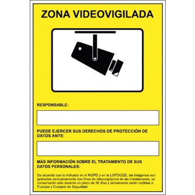 Comprar Cartel Zona Videovigilada (6172-09 AM). DISOFIC