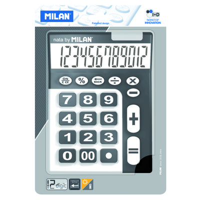 Calculadora de sobremesa extra grande negro/blanco 12 dígitos Milan 150912KBL