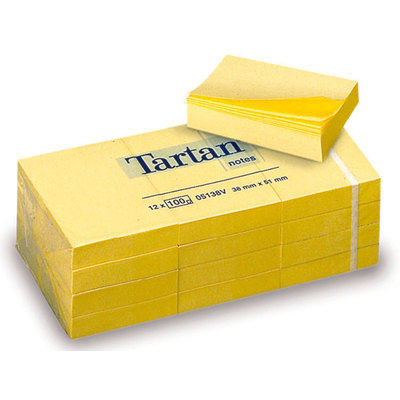 Bloc de notas adhesivas amarillas Tartan 7676
