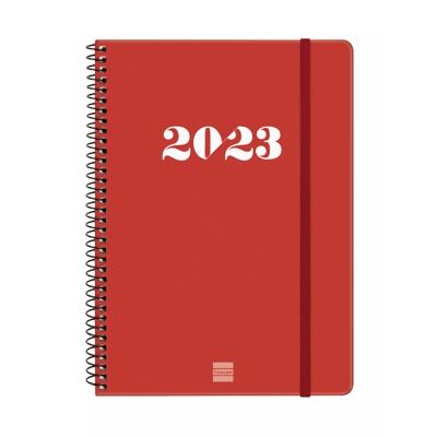 Agenda finocam espiral my 2023 E10 semana vista horizontal rojo 2023 743503023