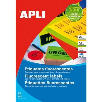 Etiquetas adhesivas Apli A4 colores 11748
