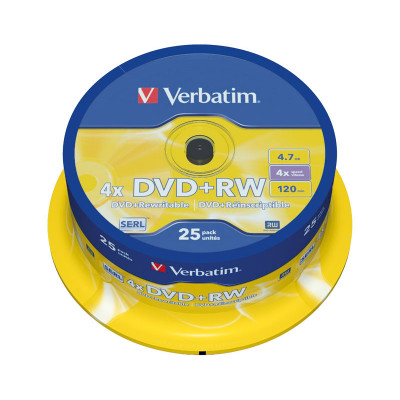 DVD+RW grabable 4,7GB Verbatim Matt Silver 43489