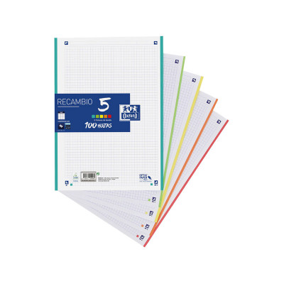 formato A4, 100 hojas, 5 colores de banda Oxford Classic Recambio hojas sueltas blanco & Basics Papel multiusos para impresora A4 80gsm 500 hojas 1 paquete 