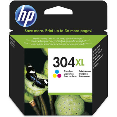 Cartucho inkjet HP 304XL de alta capacidad Tri-color 300 páginas N9K07AE
