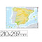 Mapa mudo color Din A4 España físico 