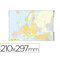 Mapa mudo color Din A4 Europa político 