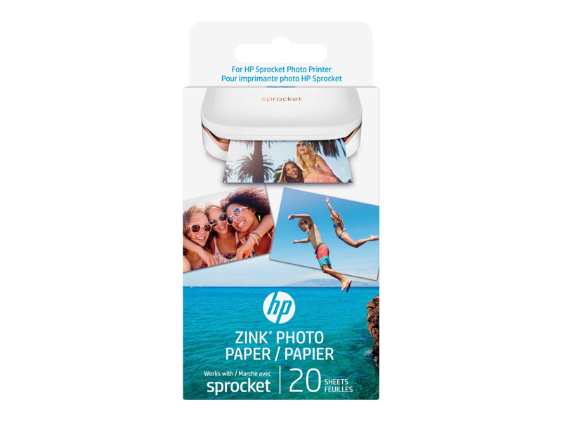 HP ZINK Sticky-Backed Photo Paper - papel fotográfico brillante - 20 hoja(s) - 50 x 76 mm - 290 g/m² 