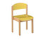 Silla de madera para educación infantil Estructura haya - respaldo y asiento azul - alto asiento 30 cm