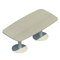 Mesa de reunión rectangular pie de copa estructura color aluminio - sobre blanco - 200x100cm (anchoxfondo)