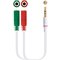 Nanocable Cable Audio Jack 3.5/M 4 Pin-2Xjack 3.5/H 3 Pin 20 cm Blanco 