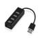 Adaptador ACT Hub USB 2.0, 4 puertos, mini, negro 