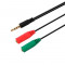Cable audio 1xjack-3.5 a 2xjack-3.5 0.2m aisens 