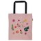 Bolsa de compra terciopelo rosa con flores 40x45cm 