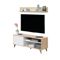 Mueble de TV con estantería superior color roble con puertas blancas roble canadian con blanco artik