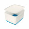 Caja de almacenamiento con tapa Leitz MyBox blanco/azul metalizado grande