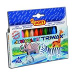 Lápices de cera de colores triangulares Jovi Triwax colores surtidos caja de 12 unidades