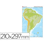 Mapa mudo color Din A4 América Sur físico 