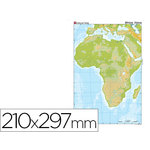 Mapa mudo color Din A4 Africa físico. 