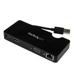 Mini Estación de Conexión USB 3.0 con HDMI® o VGA, Ethernet Gigabit y USB USB3SMDOCKHV