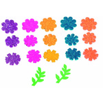 Figuras goma EVA adhesivas con purpurina flores Fixo Kids 68002100
