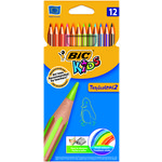 Lápices de colores hexagonales Bic Kids Tropicolors caja de 12