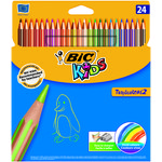 Lápices de colores hexagonales Bic Kids Tropicolors caja de 24
