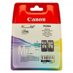 Cartucho inkjet Canon Pack negro varios colores PG-510 + CL-511 