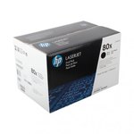Pack de 2 cartuchos de tóner Original HP 80X Negro de alta capacidad 6900/6900 páginas 