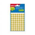 Etiquetas adhesivas Apli de  colores Bolsa 5 10mm diametro amarillo