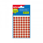 Etiquetas adhesivas Apli de  colores Bolsa 5 10mm diametro rojo