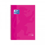 Cuaderno espiral microperforado A4 tapa extradura 80 hojas Oxford Classic rosa
