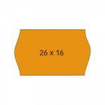 Etiquetas sinusoidales para etiquetadora 2 líneas Apli flúor naranja, adhesivo removible