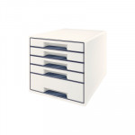 Módulo de cajones Leitz Wow Desk Cube 5 cajones blanco perla y gris