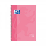 Cuaderno espiral microperforado A4 tapa extradura 80 hojas Oxford Classic rosa chicle