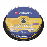 DVD+RW grabable 4,7GB Verbatim Matt Silver tarrina de 10 unidades