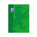 Cuaderno espiral tapa plástico folio cuadriculado 80 hojas Oxford Classic verde
