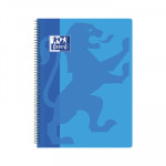 Cuaderno espiral tapa plástico folio cuadriculado 80 hojas Oxford Classic azul turquesa