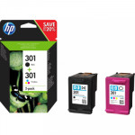 Pack de 2 cartuchos inkjet HP 301 negro/tri-color 190/165 páginas 
